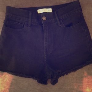 Black Jean High Rise Shorts